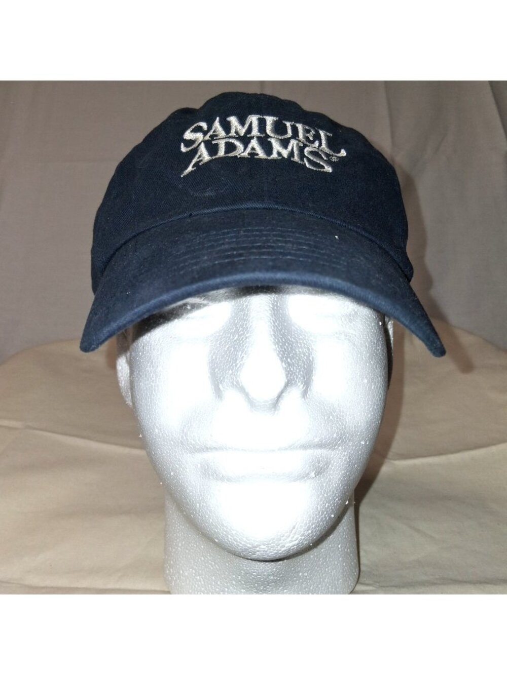 Samuel Adams Boston Beer Co Navy Blue Embroidered Strap-back Ball Cap VTG